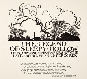 Legenden om Sleepy Hollow, från Legenden om Sleepy Hollow av Washington Irving (1783 - 1859), pub. 1928 av Arthur Rackham
