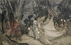 Mötet mellan Oberon och Titania av Arthur Rackham