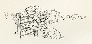 Den gamla kvinnan och hennes gris av Arthur Rackham