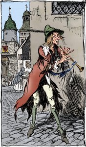 Pied Piper of Hameln, 1934 av Arthur Rackham