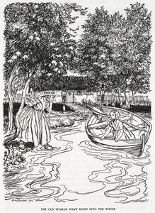 "German gick rakt ut i vattnet". Illustration för 