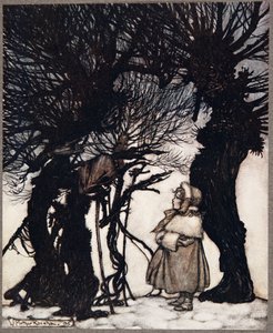 De varnade henne .., från Peter Pan i Kensington Gardens av J M Barrie (1860 - 1937), pub. 1906 av Arthur Rackham