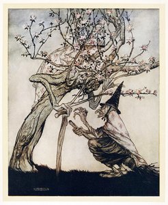 Mitt träd! O mitt träd! Har du sett min stygga lilla hembiträde?, från English Fairy Tales, pub. 1922 av Arthur Rackham