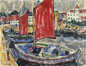 Segelbåtar i hamnen