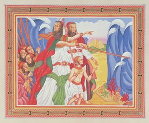 Röda havets delning av Arthur Szyk