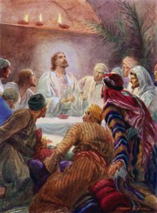 Herrens måltid (färg litho) av Arthur Twidle