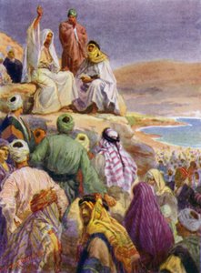 Bergspredikan (färg litho) av Arthur Twidle