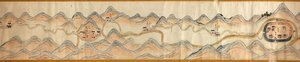 16 000. levereras. Orienterad med norr till höger. Relief visad bildmässigt. Fågelperspektiv. Täcker Wei River i Baoji Xian, Shanxi Sheng till Shu Dao i Shanxi-Sichuan gränsen. Visar bosättningar, rastplatser, stationer, värdshus, tempel, bergspass, walle