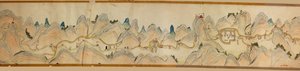 16 000. levereras. Orienterad med norr till höger. Relief visad bildmässigt. Fågelperspektiv. Täcker Wei River i Baoji Xian, Shanxi Sheng till Shu Dao i Shanxi-Sichuan gränsen. Visar bosättningar, rastplatser, stationer, värdshus, tempel, bergspass, walle