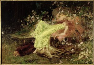 A Fairy Tale: "All seemed to Sleep, the Timid Hare on Form" - Scott, c.1895 (olja på duk)