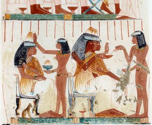En mottagning. Faksimil efter två skulptörers grav i Thebe, Amenophis II:s tid, ca 1450-1425 f.Kr. av Artist Unknown