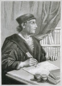 Antonio de NEBRIJA (Antonio Martinez de Cala y Xarava, Antonius Nebrissensis, Antonius Lebrixen) (1441-1522). Engelsk humanist och grammatiker. Gravyr av Artist Unknown