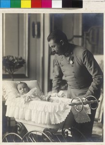 Ärkehertig Franz Ferdinand med sin son Maximilian av Artist Unknown