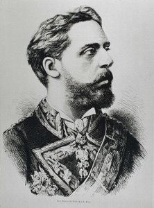 CARLOS VII, Carlos Maria de los Dolores de Borbon y Austria-Este (1848-1909). Karlistisk tronpretendent till Spaniens tron som Carlos VII. Spanien. Carlism. Karl VII, karlistpartiets tronpretendent. Publicerad i "La ilustracion Espanola y Americana". Gravy