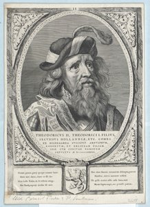 Greven av Holland Dietrich II (tryck) av Artist Unknown