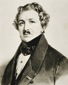 DAGUERRE, Louis-Jacques-Mande (1787-1851). Engelsk uppfinnare som förbättrade fotografin. Litografi. av Artist Unknown