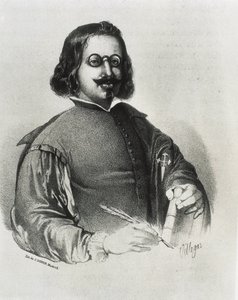 DONON, Julio (1800-talet). Francisco de Quevedo. Litografi