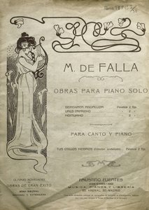 FALLA, Manuel de (1876-1946). Spansk kompositör och pianist. Verk för piano solo och för piano och sång. Utgiven i Madrid. av Artist Unknown