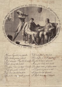 FERDINAND VII av Spanien (1784-1833). Kung av Spanien (1808-1833). Fernando VII:s fångenskap i Frankrike. Etsning. SPANIEN. ANDALUSIEN. CADIZ. San Fernando. Kommunala historiska museet av Artist Unknown