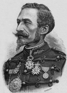 Franske översten Charles Ragon de Bange (1833-1914), uppfinnare inom artilleri, gravyr av Artist Unknown