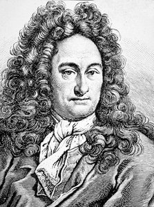 G W Leibniz Gottfried Wihlem (gravyr) av Artist Unknown