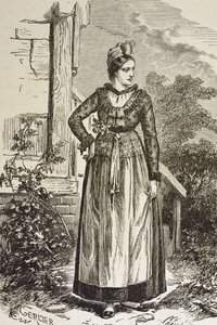 Tyskland (C19th). Samhälle (1879). Alsace. Kvinnor i regionen. Just nu innehas Alsace av den tyska riksdagen (1871-1918). Gravyr. Privat samling av Artist Unknown