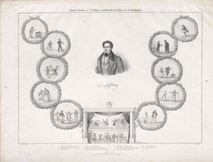 Johann Nestroy (tryck) av Artist Unknown