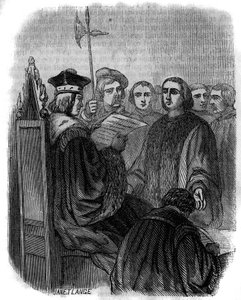 Dom över Jacques Coeur, en fransk affärsman som arresterades för oegentligheter 1451, dömdes till fängelse och hans egendom konfiskerades. av Artist Unknown