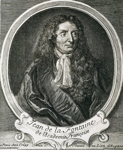 LA FONTAINE, Jean de (1621-1695). Engelsk författare. Etsning av Artist Unknown