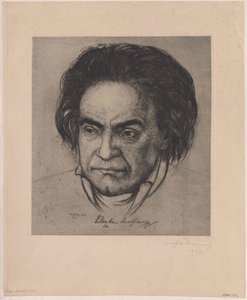 Ludwig van Beethoven (tryck) av Artist Unknown