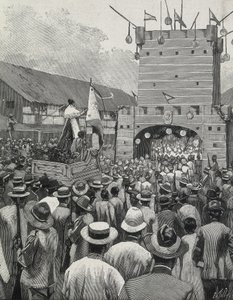 Filippinerna (1899). Protest i Manila. (gravyr) av Artist Unknown