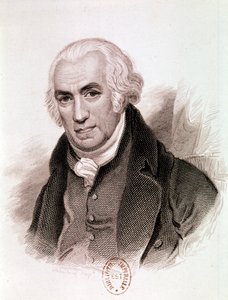 Porträtt av James Watt, skotsk uppfinnare, maskiningenjör och kemist (etsning) av Artist Unknown