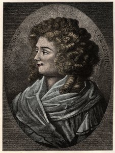 Porträtt av Manon (Jeanne Marie) Roland Philipon dite Madame Roland (1754-1793) a la Concierge, medlem av Girondistfalangen under franska revolutionen - av Artist Unknown
