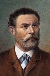 Porträtt av Otto Lilienthal, tysk ingenjör (chromo) av Artist Unknown