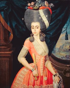 Porträtt av en elegant dam, ca 1790 (olja på duk) av Artist Unknown