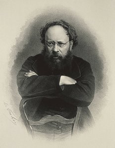 Proudhon, Pierre-Joseph (1809-1865). Fransk socialistisk teoretiker och ekonom. Litografi av Artist Unknown