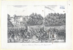 Scen på Prater (i Wien) kl. 23. augusti 1848 av Artist Unknown