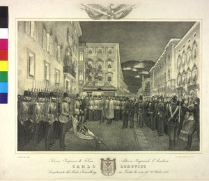 Högtidligt mottagande av ärkehertig Karl Ludwig den 20 oktober 1855 i Trento av Artist Unknown