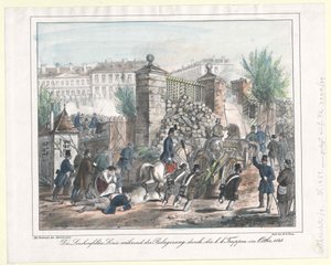 Lerchenfelderlinjen under belägringen av de k. k. trupperna i oktober 1848 av Artist Unknown