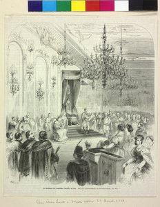 Inledandet av den ungerska landdagen i Buda den 6 april 1861 av greve George Apponyi av Artist Unknown