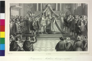 Bröllop mellan kung Matteus I och ärkehertiginnan Anna av kardinal Franz av Dietrichstein den 4 december 1611 av Artist Unknown