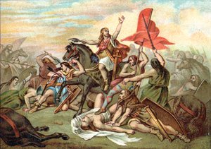 Slaget vid Tolbiac (omvandlingen av Clovis) av Ary (after) Scheffer