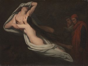 Dante och Virgil möter Francesca da Riminis och Paolos nyanser, 1851