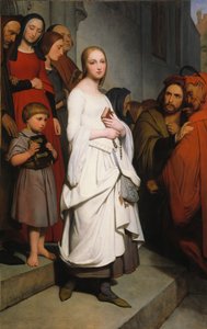 Marguerite lämnar kyrkan, 1838 av Ary Scheffer