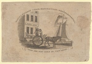 Fancy & Windsor Chair Manufactory, grossist och detaljhandel, Thomas Ash, No. 33 John Street, New..., 1817 av Asher Brown Durand