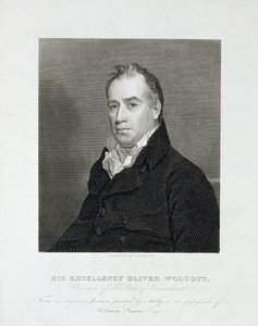 Hans excellens Oliver Wolcott, guvernör i delstaten Connecticut, ca. 1820 (linjegravyr) av Asher Brown Durand