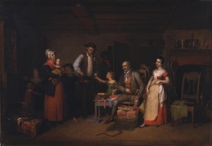 Pedlaren visar sina varor av Asher Brown Durand