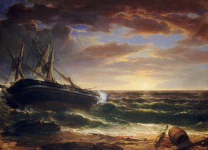 Det strandade skeppet, 1844. av Asher Brown Durand