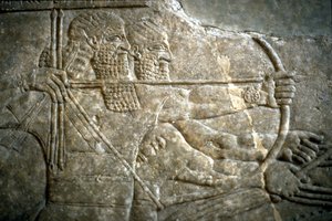Kung Ashurnasirpal II under en kunglig lejonjakt, 650-620 f.Kr av Assyrian