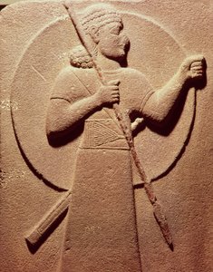 Relief föreställande en hetitisk krigare, från Karkemisj, 11-900-talet f.Kr.